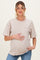 Light Taupe Vintage Wash Raw Edge Pocket Maternity T-Shirt