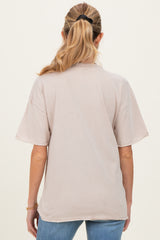 Light Taupe Vintage Wash Raw Edge Pocket Maternity T-Shirt