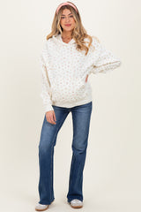Pink Floral French Terry Maternity Hoodie