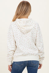 Pink Floral French Terry Maternity Hoodie