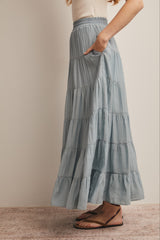 Sage Tiered Maxi Skirt