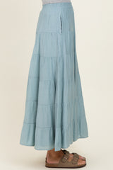 Sage Tiered Maxi Skirt
