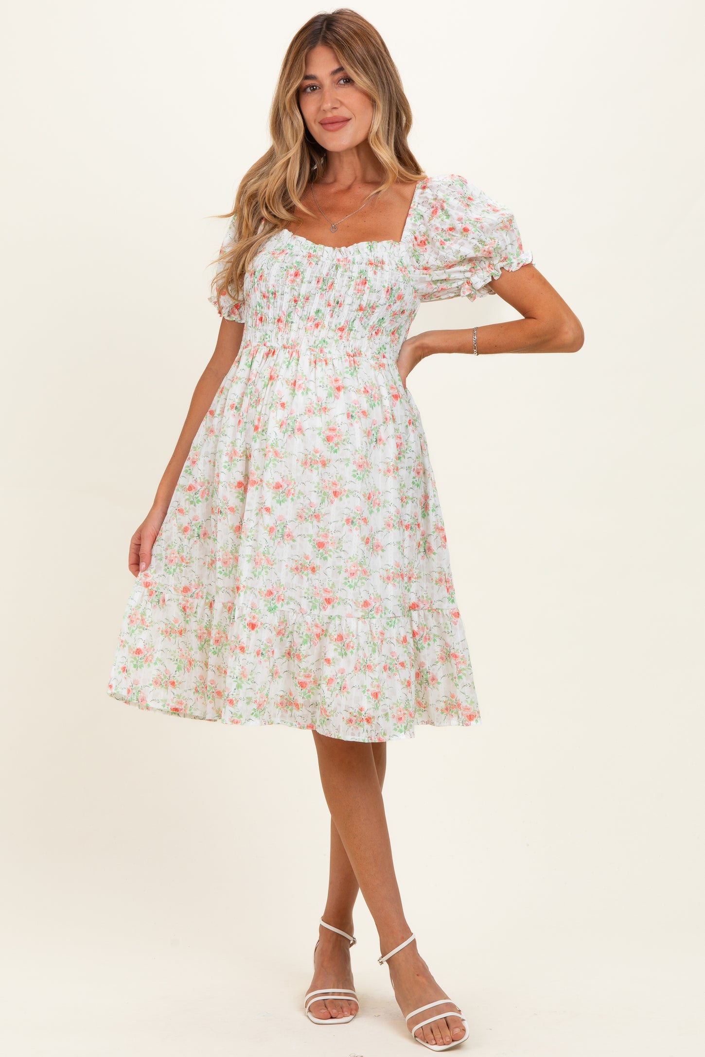 floral sweetheart midi dress Sunlit Willow Floral Sweetheart Midi Dress in Teal Floral