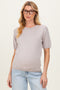 Grey Crew Neck Solid Maternity Sweater