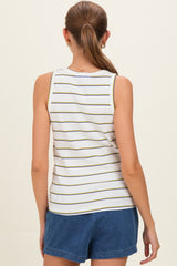 Ivory Multi Striped Maternity Tank Top