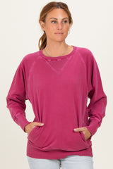 Burgundy Pigment Dyed French Terry Pullover