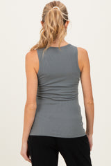 Charcoal Sleeveless Maternity Nursing Tank Top