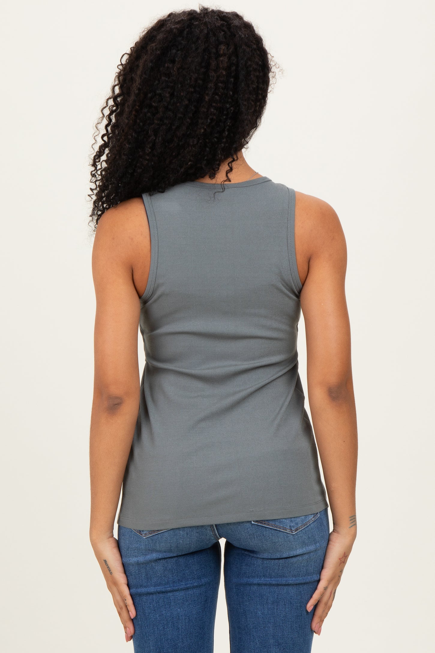 Charcoal Sleeveless Nursing Tank Top