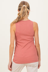 Coral Sleeveless Maternity Nursing Tank Top