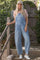 Light Wash Denim Barrel Overalls