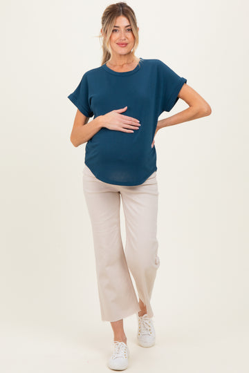 Teal Cuff Sleeve Maternity Top