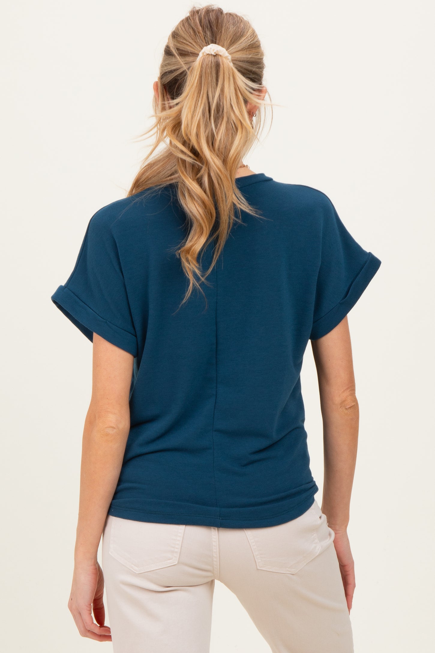 Teal Cuff Sleeve Maternity Top