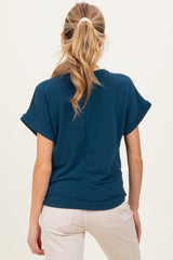 Teal Cuff Sleeve Maternity Top