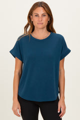 Teal Cuff Sleeve Maternity Top