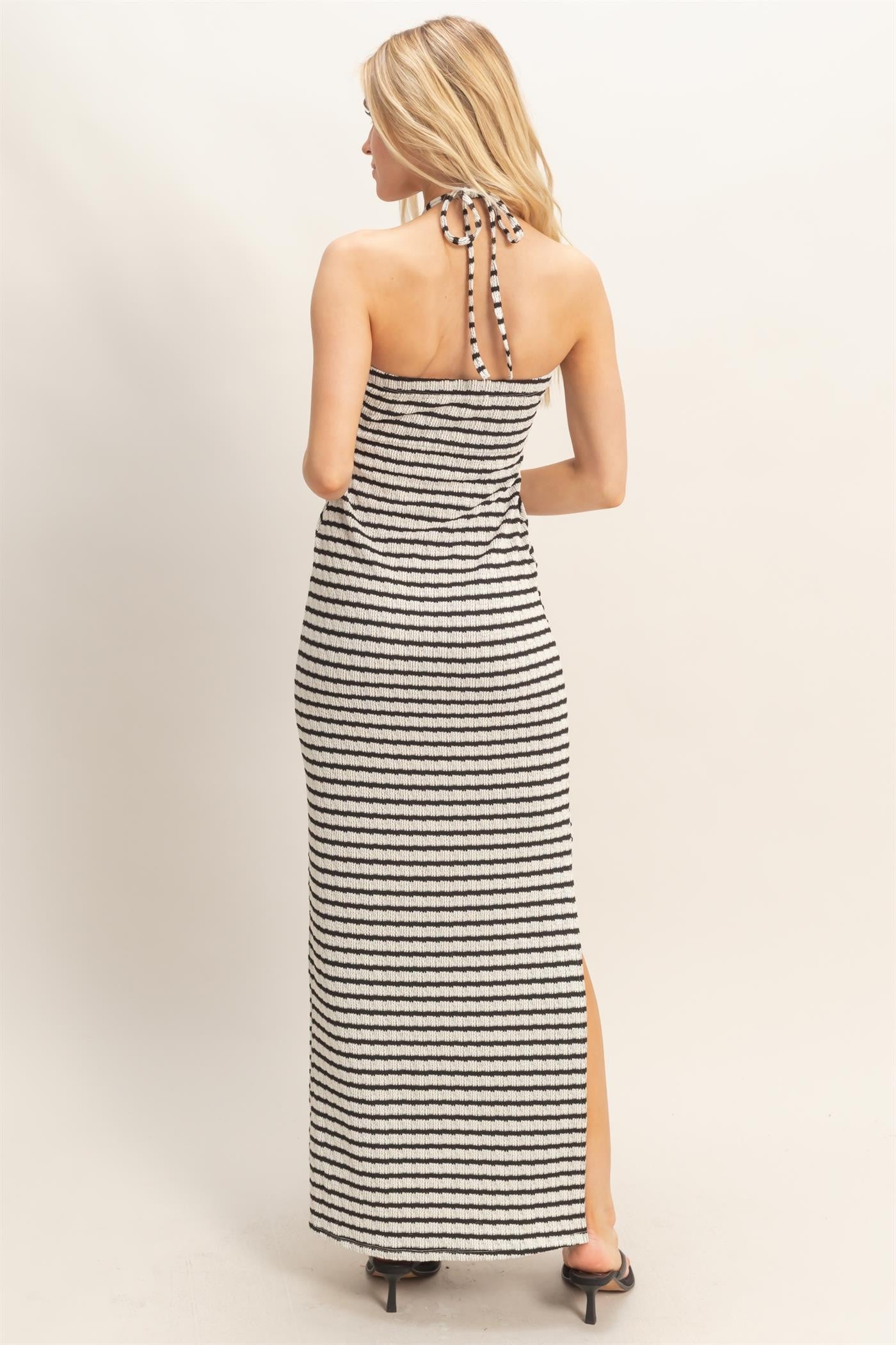 Black Halter Neck Twist Bust Midi Dress Black Halter Neck Twist Bust Midi Dress