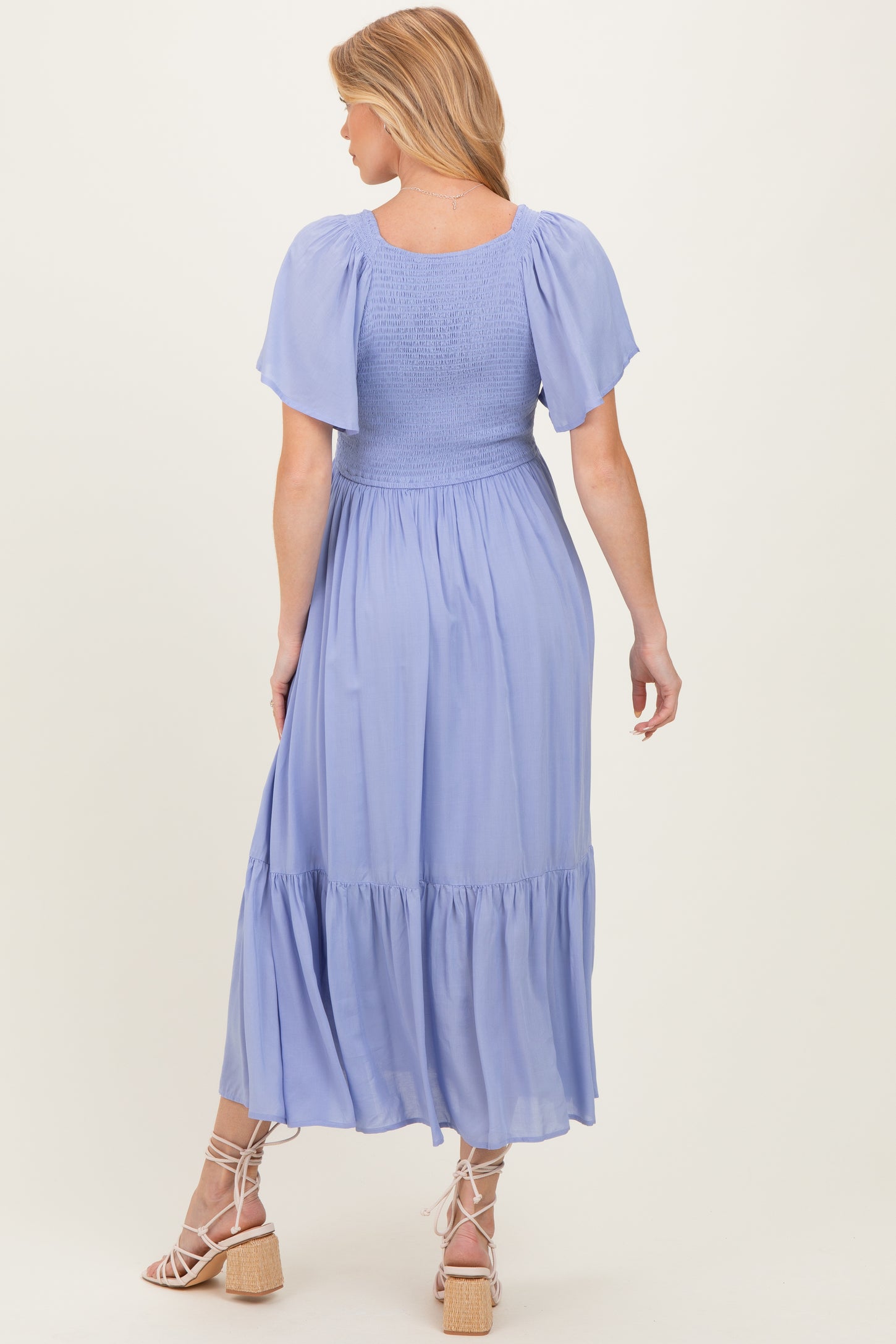 blue smocked maternity dress Navy Textured Smocked Maternity Maxi Dress