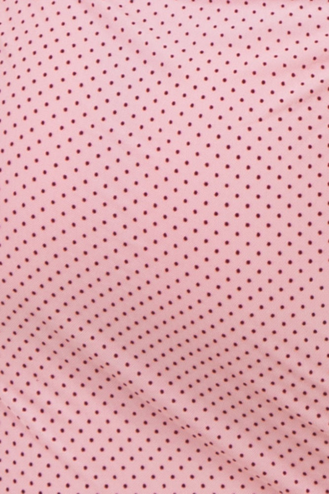 Pink Polka Dot Mesh Square Neck Puff Sleeve Dress