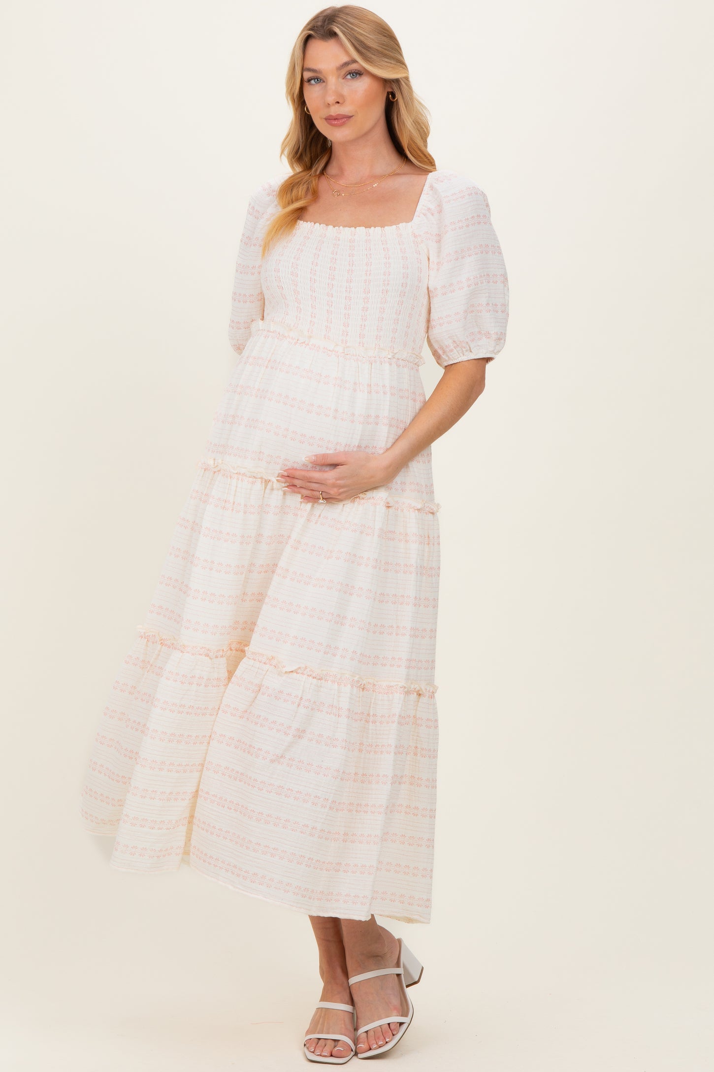 maternity fall maxi dress Long Sleeve Empire Waist Maxi Dress
