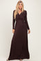 Brown Long Sleeve Maxi Dress