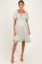 Sage Printed Smocked Ruffle Accent Maternity Dress