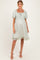 Sage Printed Smocked Ruffle Accent Maternity Dress