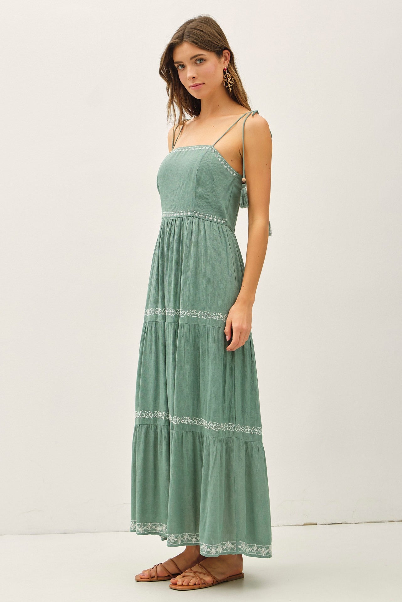 Jade Embroidered Tiered Maxi Dress Jade Embroidered Tiered Maxi Dress