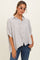 Taupe Striped Boxy Button Down Top