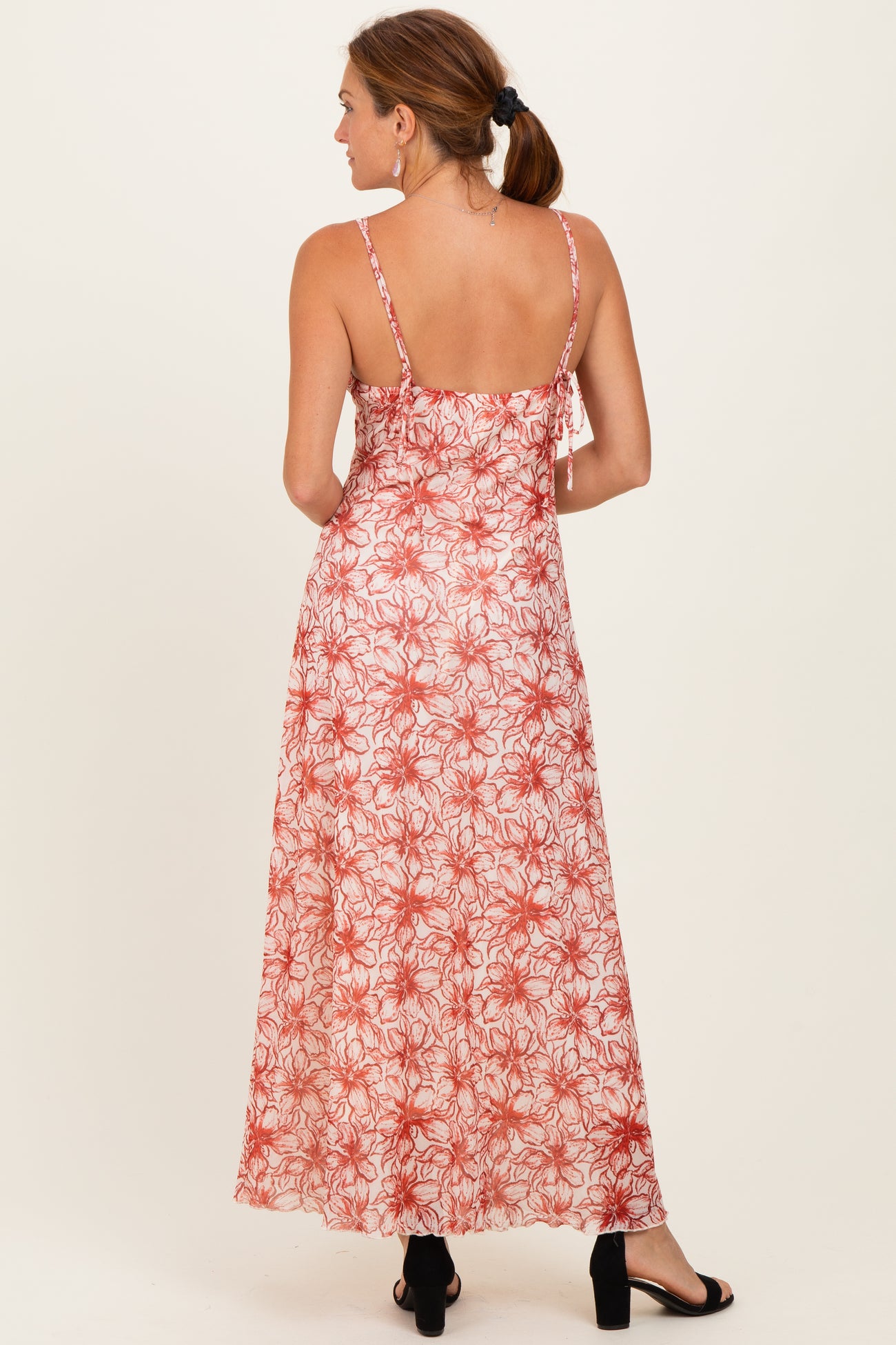 red floral midi dress Aurora Satin Easy to love Red Floral Midi Dress