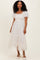 Cream Tulle Tulle Puff Sleeve Smocked Midi Dress