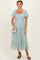 Sage Tulle Tulle Puff Sleeve Smocked Midi Dress