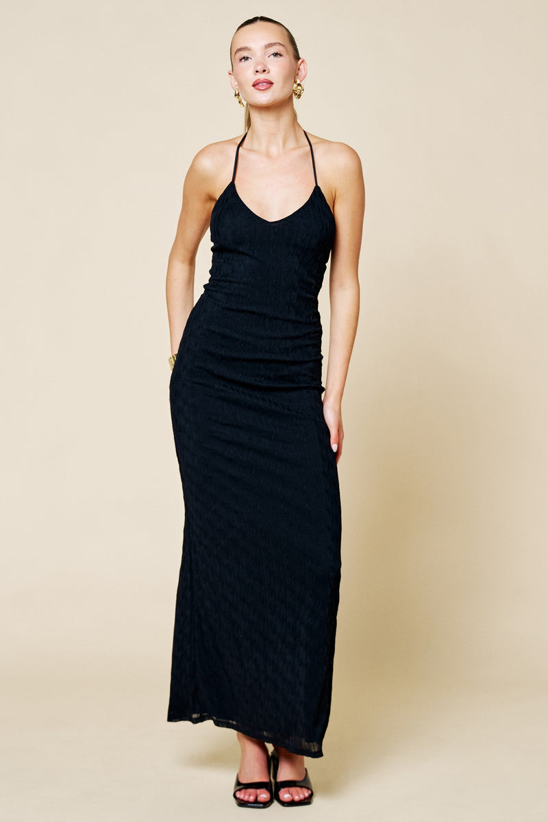 halter knit maxi dress Mint Chevron Halter Knit Maxi Dress