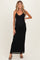 Black Halter Textured Knit Maternity Maxi Dress