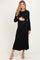 Black Ribbed Long Sleeve Maternity Sweater Midi Dress