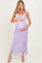 Lavender Sleeveless Lace Square Neck Maternity Maxi Dress