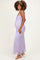 Lavender Sleeveless Lace Square Neck Maternity Maxi Dress