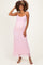 Pink Sleeveless Lace Square Neck Maternity Maxi Dress