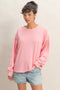 Pink Oversized Cutout Back Sweatshirt