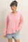 Pink Oversized Cutout Back Sweatshirt