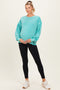Turquoise Oversized Cutout Back Maternity Sweatshirt