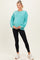 Turquoise Oversized Cutout Back Maternity Sweatshirt