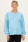 Light Blue Oversized Cutout Back Maternity Sweatshirt