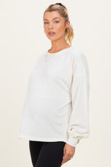 Cream Oversized Cutout Back Maternity Sweatshirt