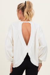 Cream Oversized Cutout Back Maternity Sweatshirt