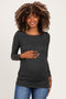 Charcoal Soft Knit Ruched Maternity Top