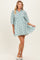Green Print Collared Balloon Sleeve Maternity Dress