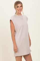 Almond Cap Sleeve Mini Dress