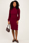 Burgundy Rib Knit Mock Neck Mock Neck Nursing Dress