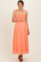 Peach Shoulder Tie Maternity Midi Dress