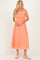 Peach Shoulder Tie Midi Dress