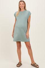 Desert Sage Cap Sleeve Maternity Mini Dress